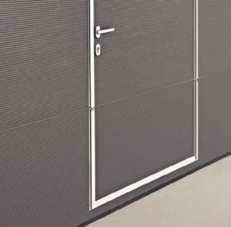 Integrované dvere je možné zabudovať do týchto brán: série Trend a Prestige panel mikrodrážka a S-, M-, L- drážkovaných panelov